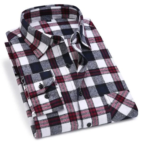 Red Plaid Shirt - 7 Styles | Regular Fit | Sizes 38-44