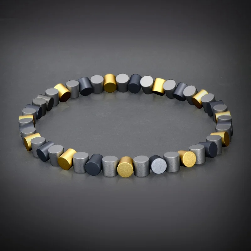 "Colorful aluminum" collection multishapes necklace