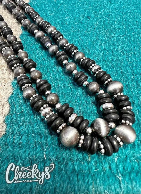 Double Black Navajo Bead Necklaces