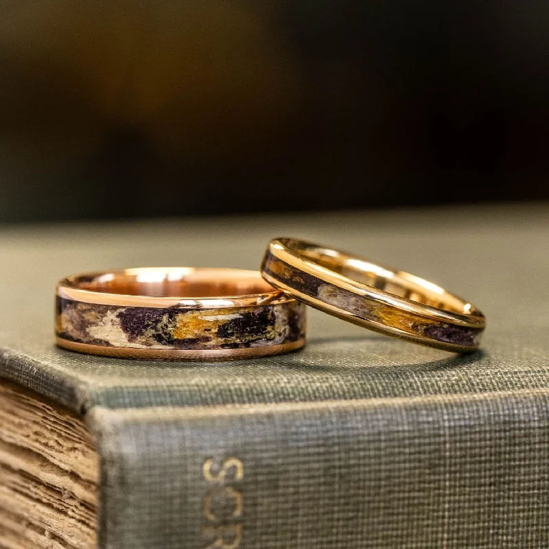 The Renoir & Morisot - His and Hers Matching Floral Gold Ring Set