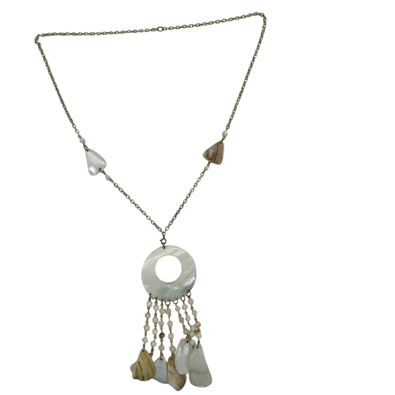 Necklace Lariat & Y-Drop By Clothes Mentor In Cream