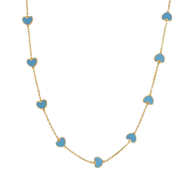 14k Multi Heart Necklace