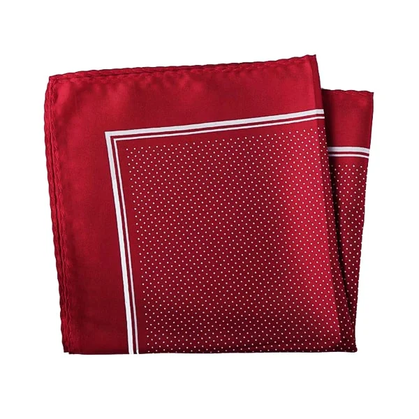 Classy Men Red Micro Dot Pocket Square