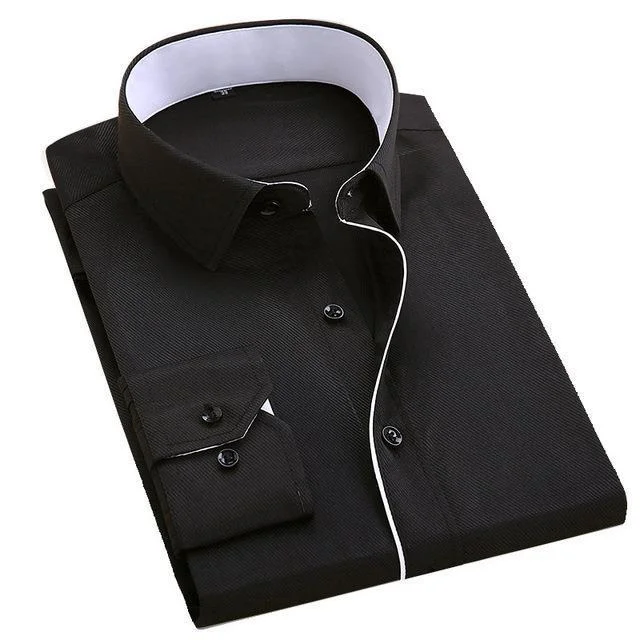 Formal Black Dress Shirt | Modern Fit | Sizes 38-48