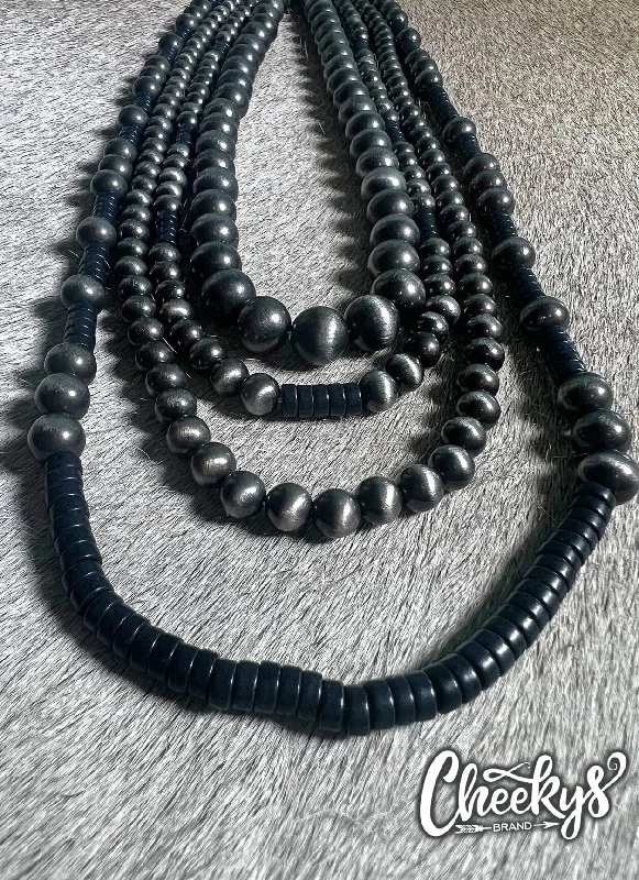 Four Black and Navajo Necklaces