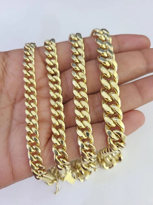 Real 10k Gold Miami Cuban link Bracelet 6mm-9mm 7"-9" 10kt Yellow Gold