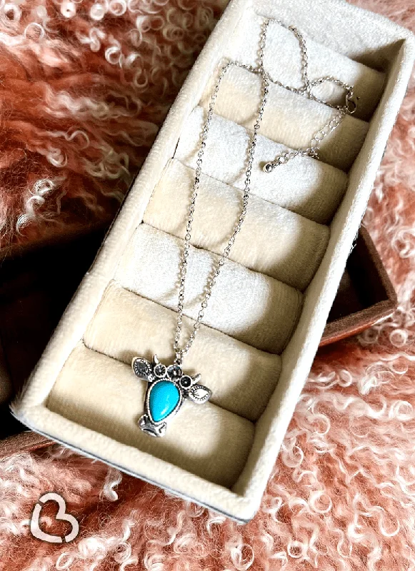 Betsy The Turquoise Cow Necklace