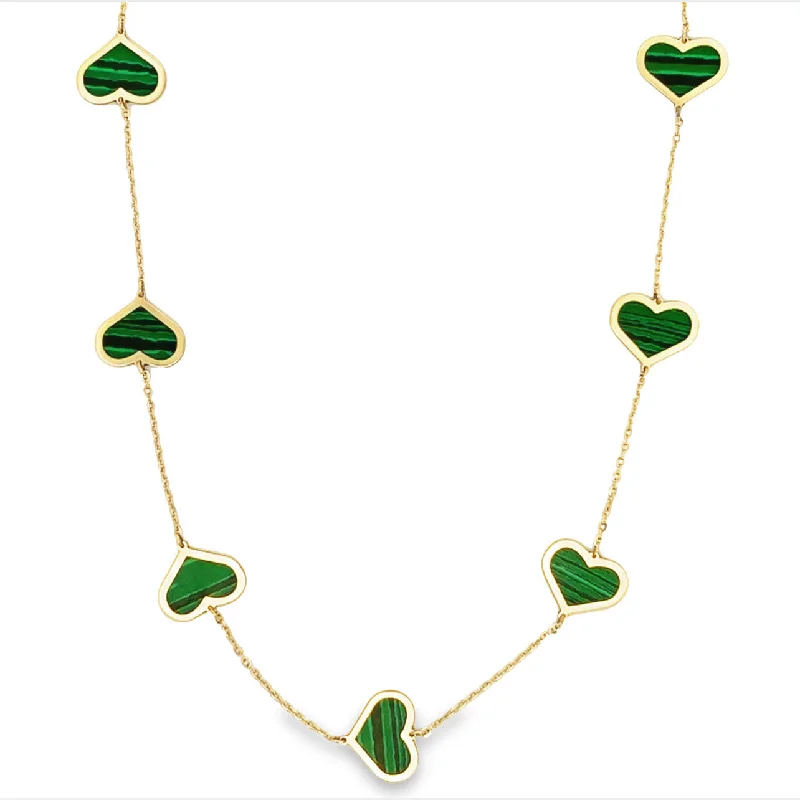 14k Jumbo Heart Color Necklace