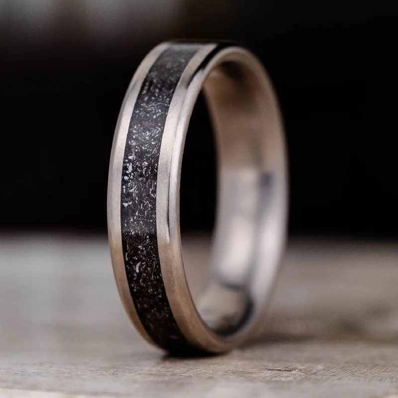 The Voyager | Men's Meteorite and Titanium Wedding Band