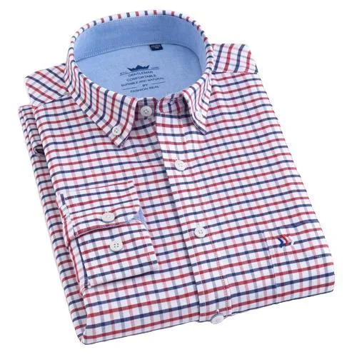 Red Fine Checkered Oxford Dress Shirt | Regular Fit | Sizes 38-44