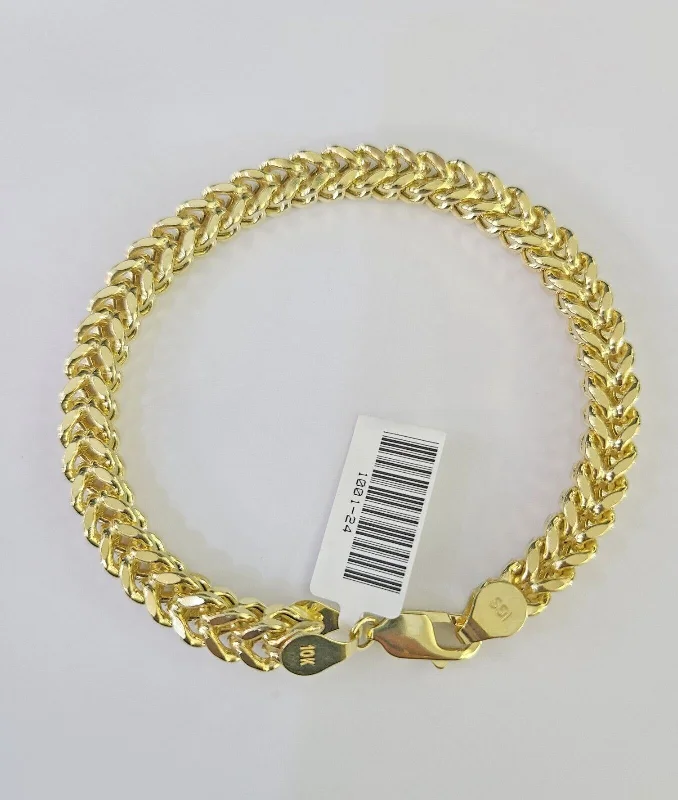 10k Franco Bracelet 6mm 8" Inch Yellow Gold Men Women Link Real 10kt