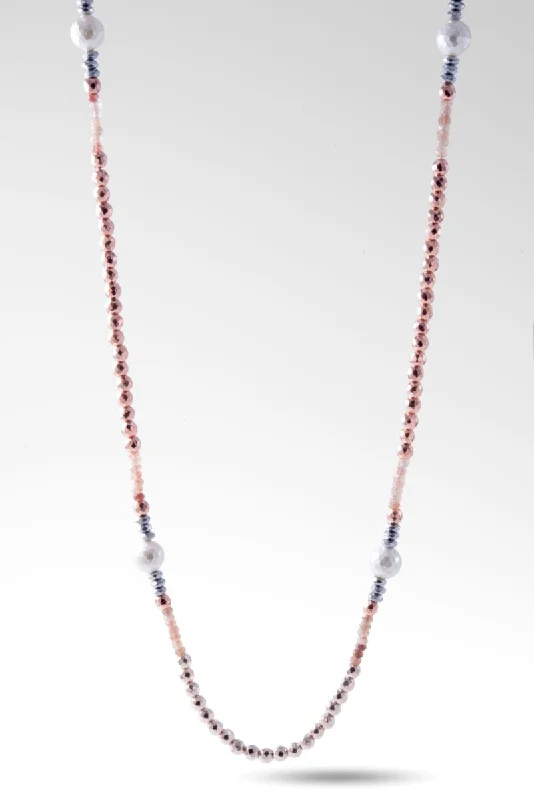 Beaded Coated Strawberry Quartz Necklace™ in Watermark