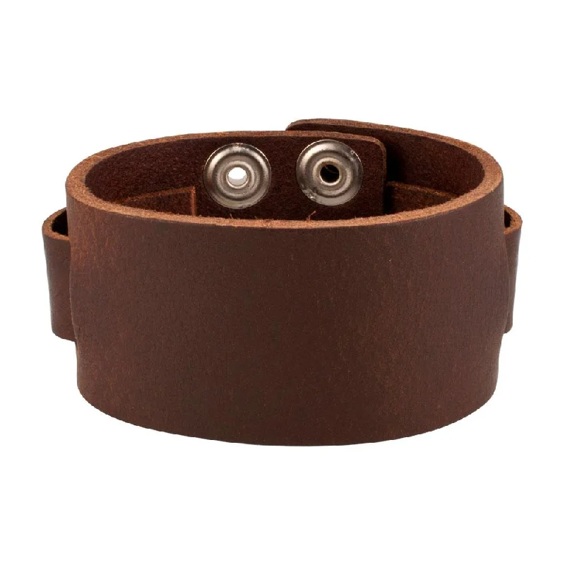 Vintage Brown Snap Wholesale Leather Cuff Bracelet