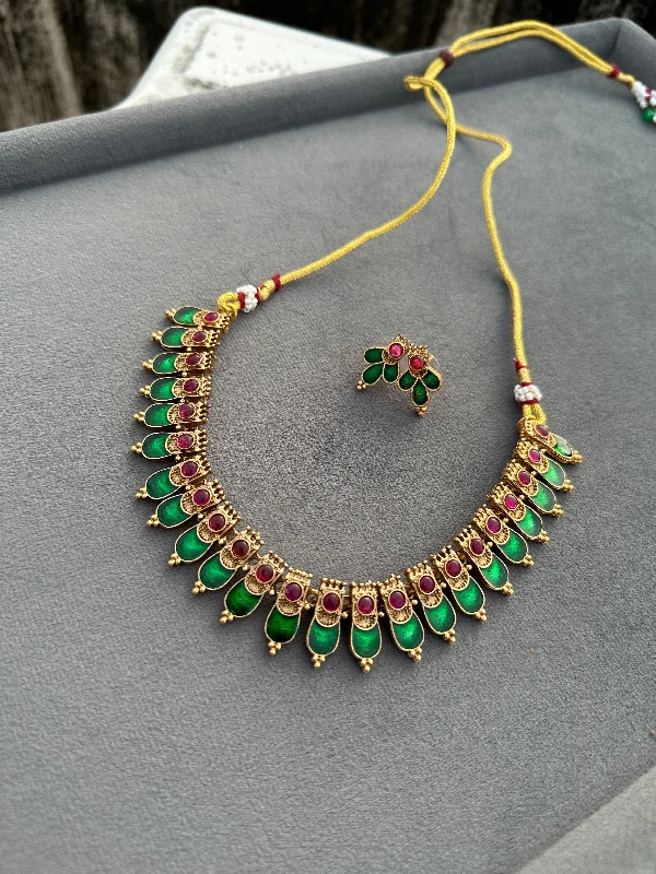 Hand Painted Palakka Necklace