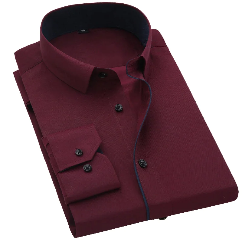 Formal Burgundy Dress Shirt | Modern Fit | Sizes 38-44