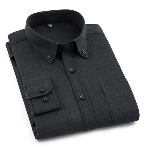 Plain Black Oxford Dress Shirt | Regular Fit | Sizes 38-44