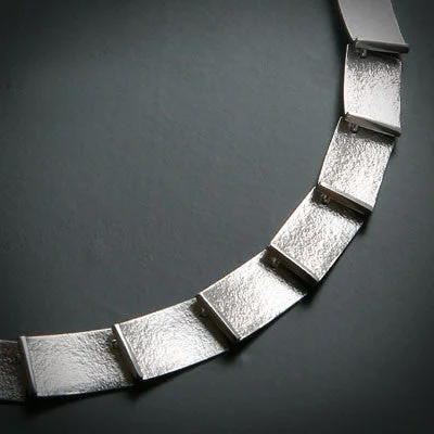 Geometric shapes silver necklace