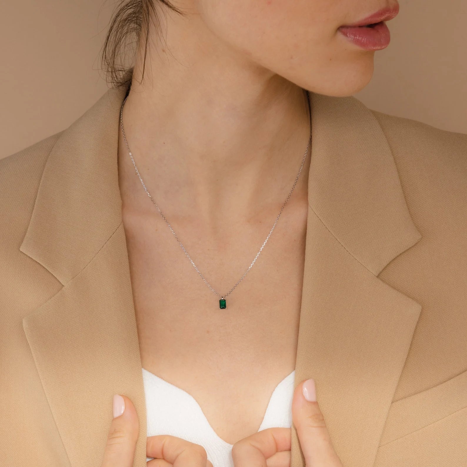 Maira Emerald Necklace - Pure Silver