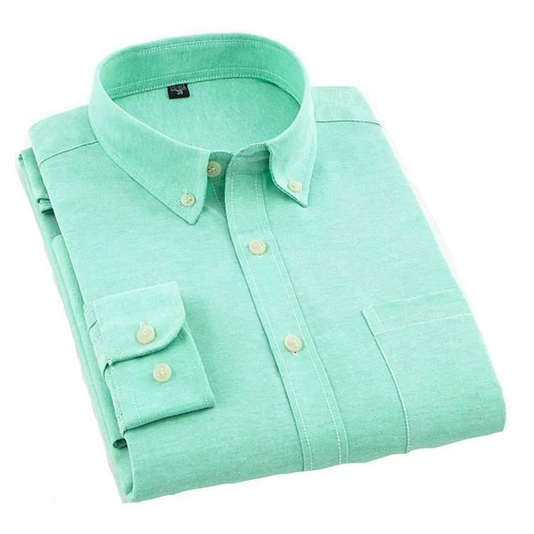 Plain Green Oxford Dress Shirt | Regular Fit | Sizes 38-44