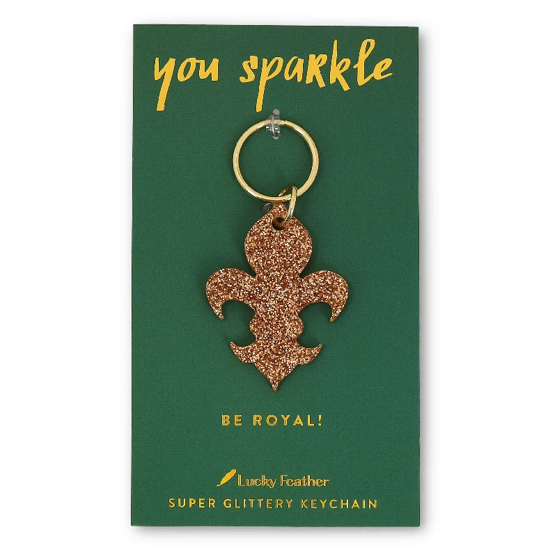 Glitter Keychain - Fleur De Lis