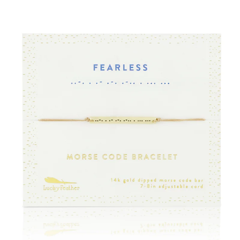 Morse Code Bar Bracelet - Fearless