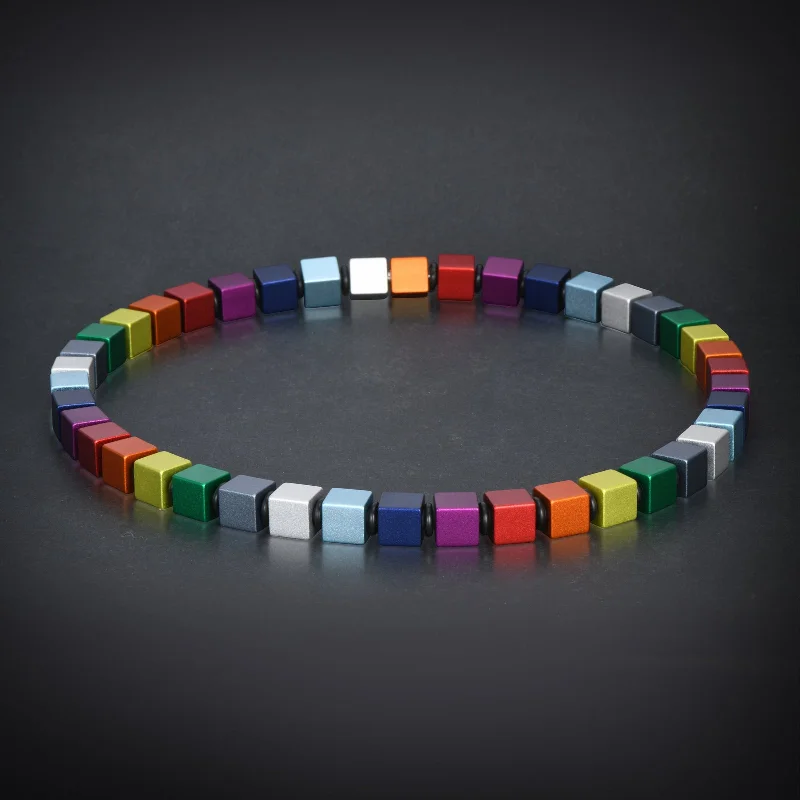 "Colorful aluminum" collection cubes necklace