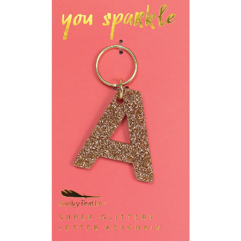 Glitter Letter Keychain