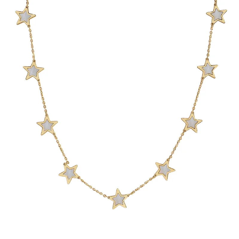 14k Multi Stone Star Necklace