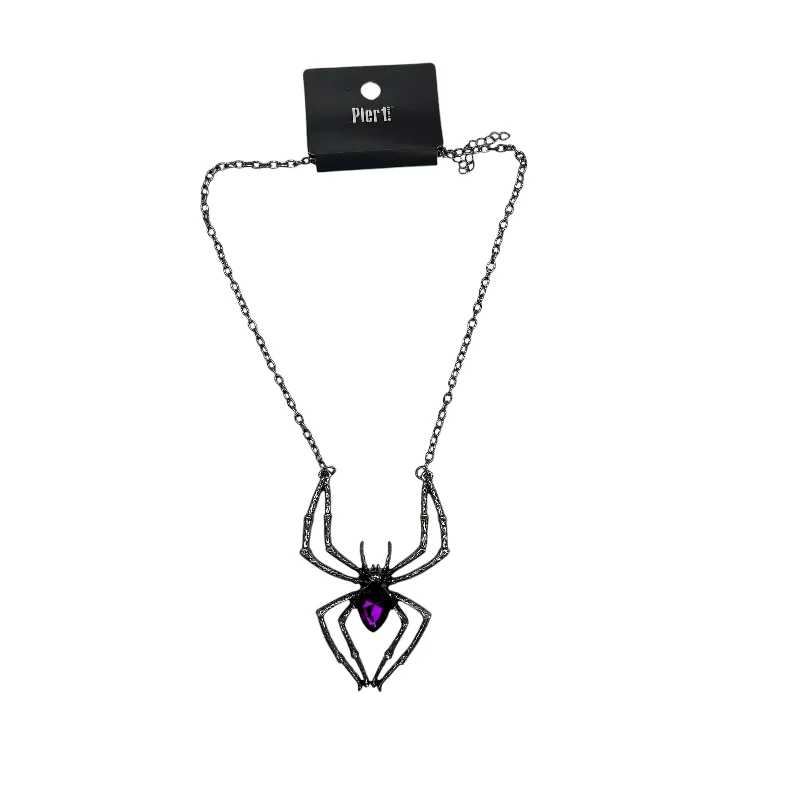 Necklace Pendant By Clothes Mentor In Purple & Silver