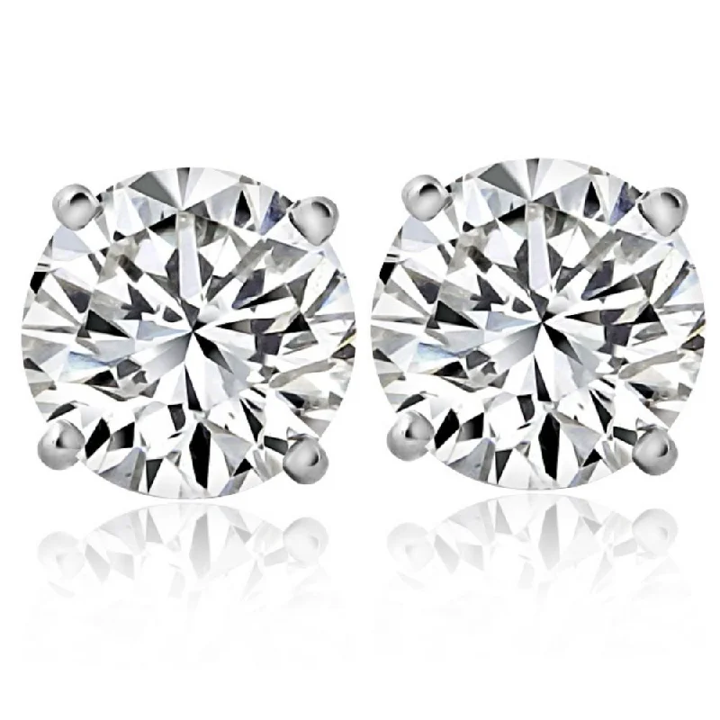 2 1/4 Ct T.W. Certified Diamond Studs Lab Grown 14k White Gold