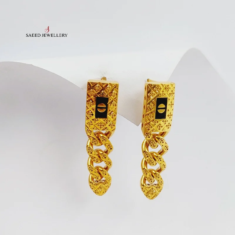 Enameled Cuban Links Earrings