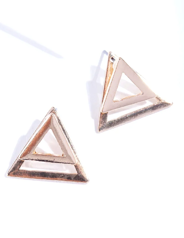 Gold Open Diamond Cutout Earrings