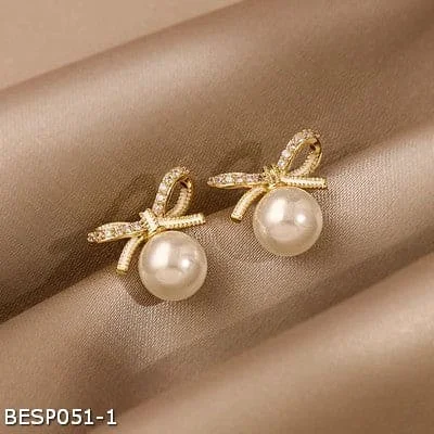 Bow pearl earrings