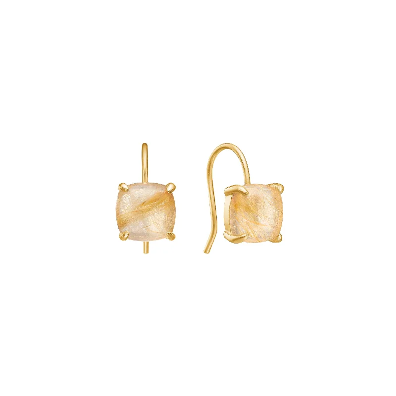 18K Gold Plated Earrings w. Quartz