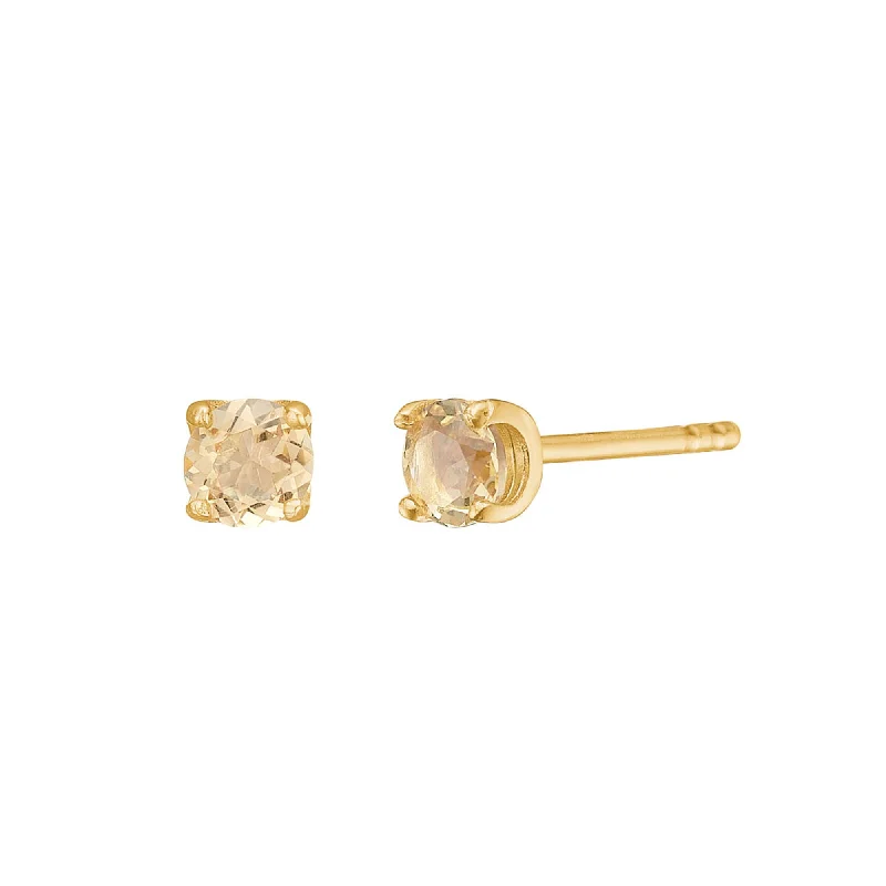 Olalla 18K Gold Plated Simple Studs w. Quartz