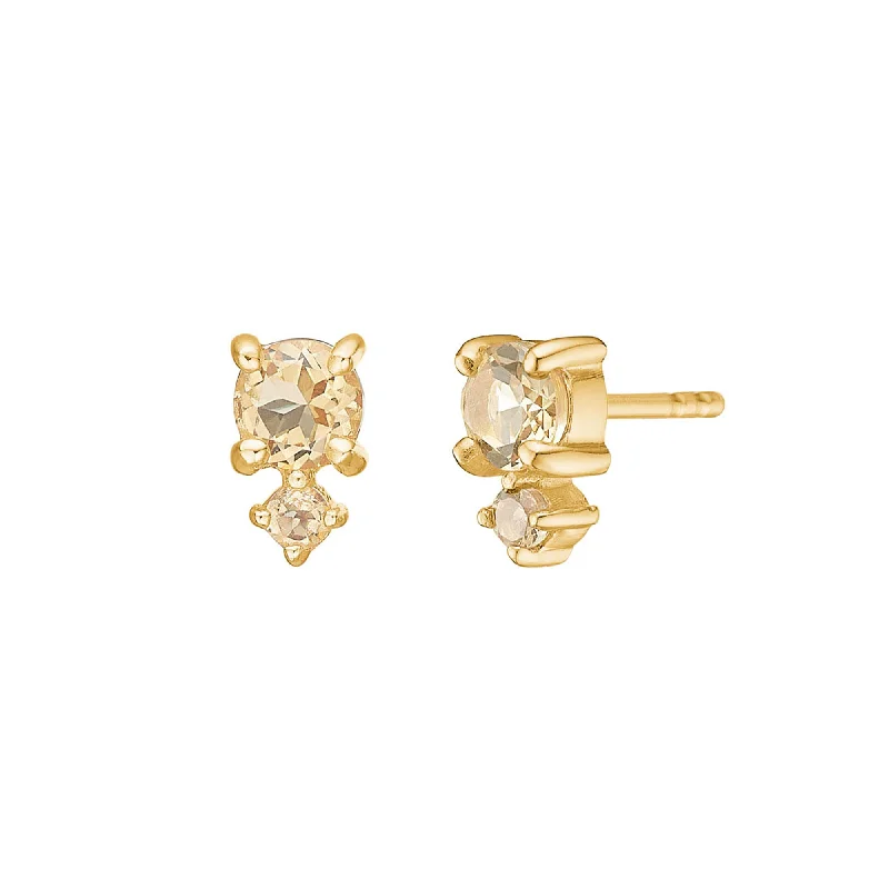 Olalla 18K Gold Plated Studs w. Quartz