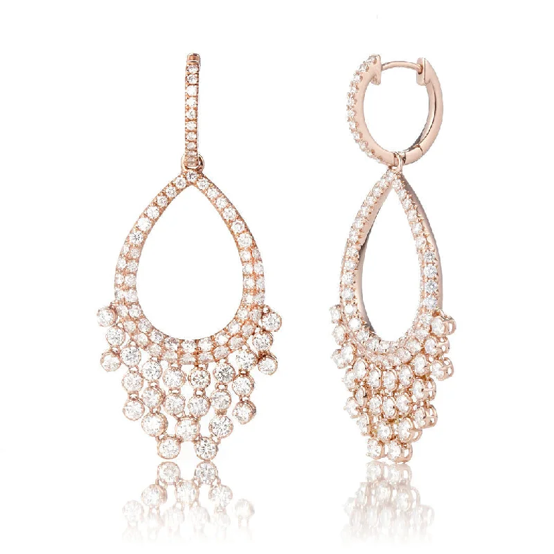 Cocktail 18K Gold, Rosegold or Whitegold Earrings w. Diamonds