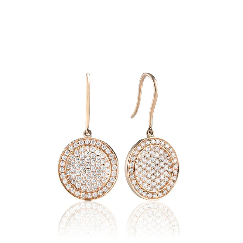 Globe 18K Gold, Rosegold or Whitegold Earhangers w. Diamonds