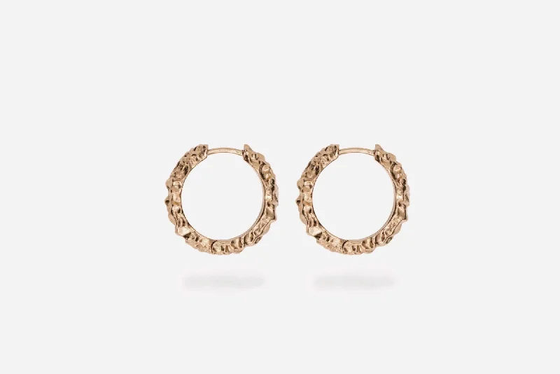 IX Crunchy Edge s 14K Gold Hoops