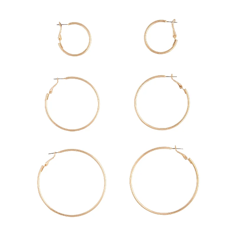 Gold Sleeper Round Hoop Earring Pack