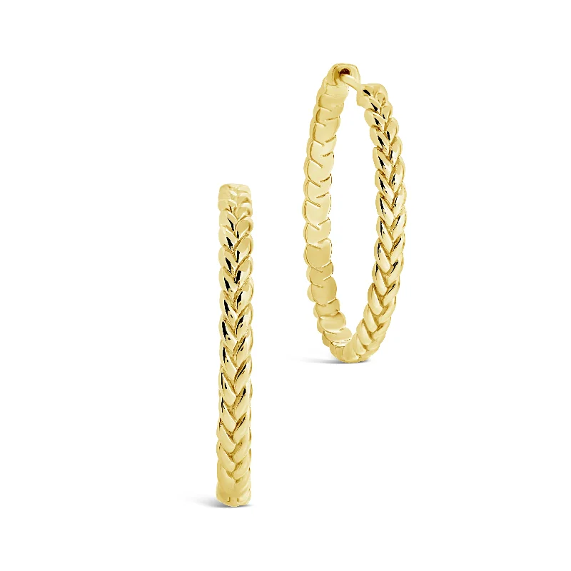 Khalessi Braided Chain Hoop Earrings