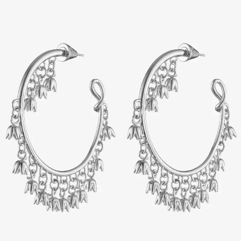 LILY OF THE VALLEY CHARM HOOPS