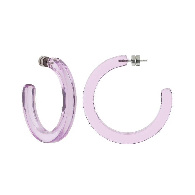 Midi Hoops in Clear Iris