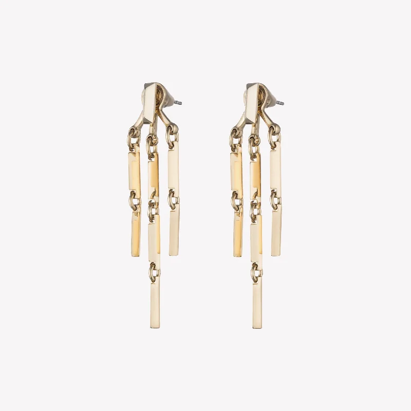 PEAKED LINK FRINGE EARRINGS