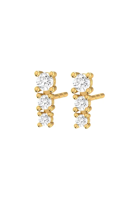 Degrade 18K Gold Earrings w. Lab-Grown Diamonds