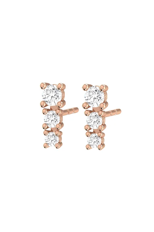 Degrade 18K Rose Gold Earrings w. Lab-Grown Diamonds