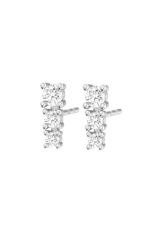 Degrade 18K White Gold Earrings w. Lab-Grown Diamonds