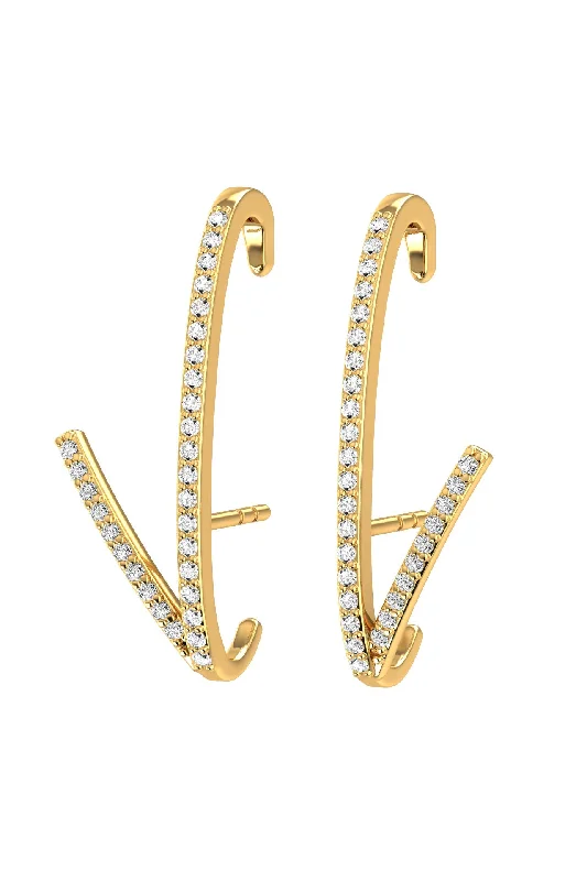 Romance 18K Gold Earring w. Lab-Grown Diamonds