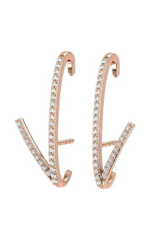 Romance 18K Rose Gold Earring w. Lab-Grown Diamonds