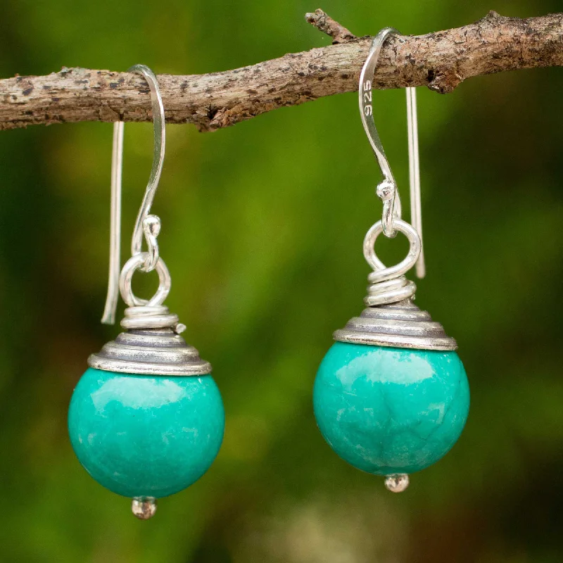 Sensation Dyed Calcite and Sterling Silver Handcrafted Thai Earrings